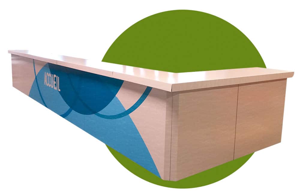 Reboard stand banque Bureau d'accueil